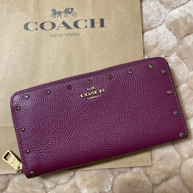 coach コーチ　新品　正規品　ラインストーン　長財布　本革