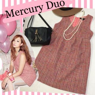 マーキュリーデュオ(MERCURYDUO)の美品 MercuryDuo ツイードワンピ(ミニワンピース)