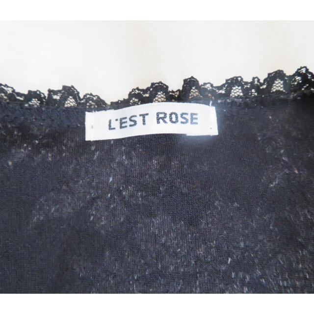 L'EST ROSE(レストローズ)のトップス チュニック カシュクール 花柄 黒 ベージュ レース 古着 レディースのトップス(チュニック)の商品写真