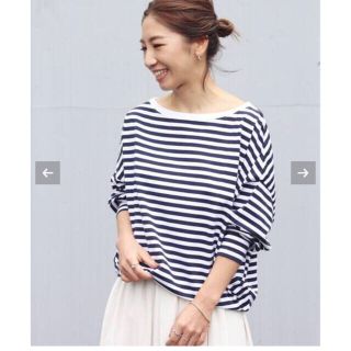 プラージュ(Plage)のR'plage IAM リアム　FEMININE ボーダーTシャツ　グレー　美品(カットソー(長袖/七分))