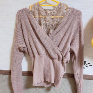 グレイル(GRL)の🌷GRL🌷レースハイネックドッキングカシュクールニットトップス(ニット/セーター)