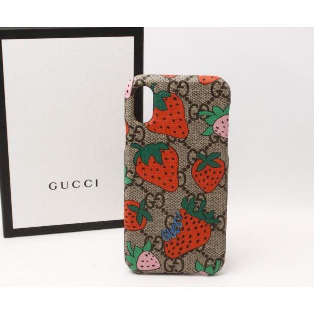 Gucci(グッチ)のグッチ GGスプリーム ストロベリープリント iPhone X/XSケース スマホ/家電/カメラのスマホアクセサリー(iPhoneケース)の商品写真