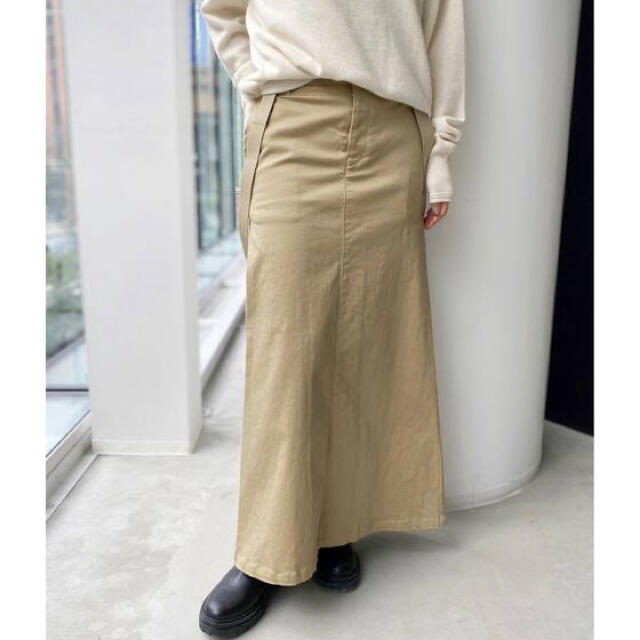 L'Appartement DEUXIEME CLASSE(アパルトモンドゥーズィエムクラス)のアパルトモン  グッドグリーフ Chino Skirt  34サイズ レディースのスカート(ロングスカート)の商品写真