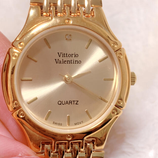 【Vittorio Valentino】ゴールド　ダイア1粒　腕時計　稼働品 レディースのファッション小物(腕時計)の商品写真
