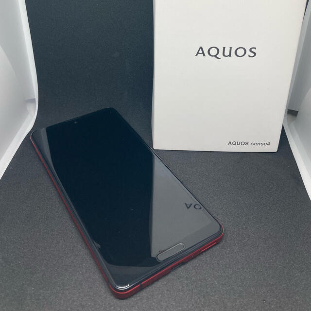 AQUOS(アクオス)の新品未開封AQUOS sense4 SH-41A 　レッド　SIMフリー スマホ/家電/カメラのスマートフォン/携帯電話(スマートフォン本体)の商品写真