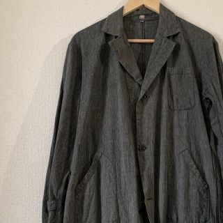 希少】50s60sブラックシャンブレーコート フレンチ アトリエ ごま塩(モッズコート)