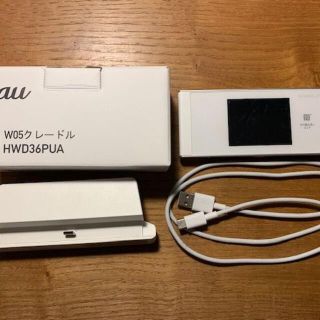 エーユー(au)のau WiMAX w05　本体＆クレードル　楽天モバイル設定済(PC周辺機器)