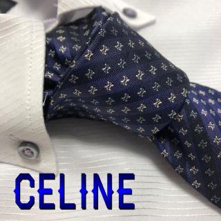 セリーヌ(celine)のセリーヌ　ネクタイ【美品】CELINE  ブランドロゴ柄　厚手(ネクタイ)