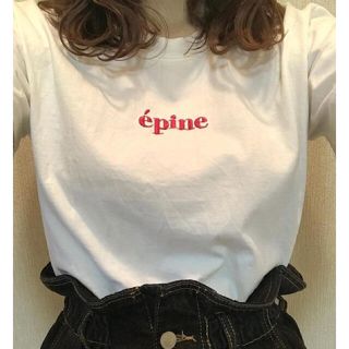 エディットフォールル(EDIT.FOR LULU)のepine エピヌ　ロゴ刺繍Tシャツ(Tシャツ(半袖/袖なし))