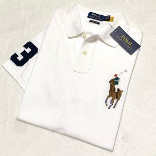 ポロラルフローレン(POLO RALPH LAUREN)の1点のみ☆メンズ M 新品 ビッグポニー×ナンバリング ポロシャツ / ホワイト(ポロシャツ)