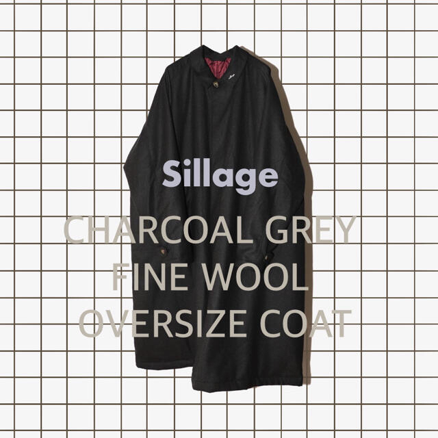CHARCOAL COATの通販 by ARCHiVES GiFT SHOP ｜ラクマ GREY FINE WOOL OVERSIZE 高評価低価