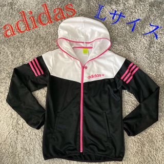 アディダス(adidas)のadidas アディダス ジャージ　黒白ピンク♡(パーカー)