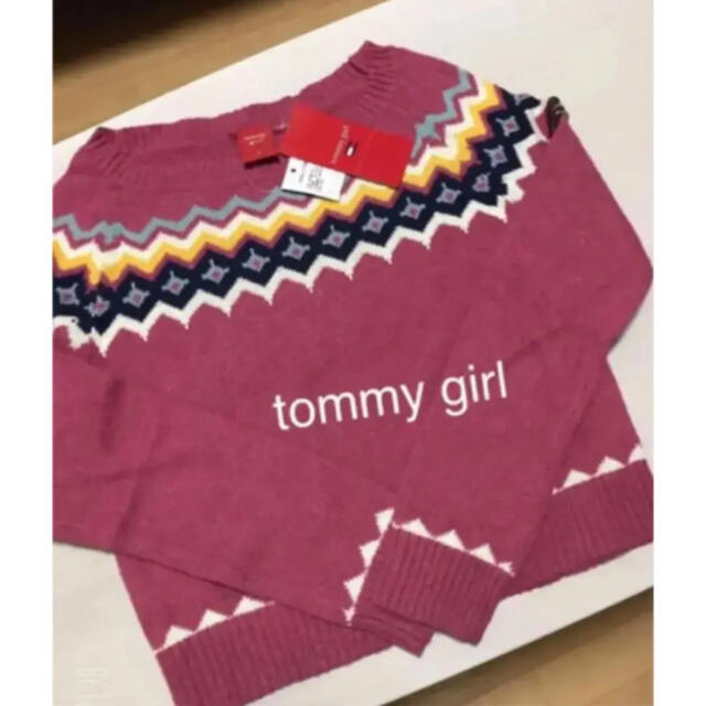 tommy girl(トミーガール)のtommy girl❤︎くすみピンク薄手ニット 新品 レディースのトップス(ニット/セーター)の商品写真