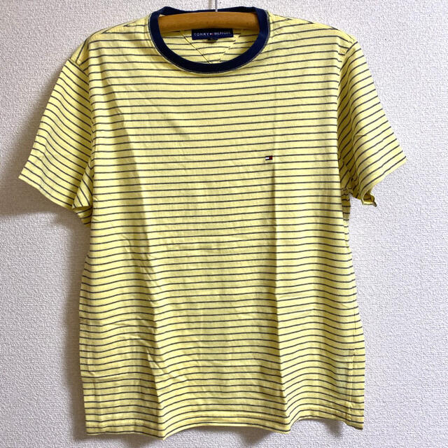 TOMMY HILFIGER(トミーヒルフィガー)のTOMMY HILFIGER イエローボーダー Tシャツ Lサイズ メンズのトップス(Tシャツ/カットソー(半袖/袖なし))の商品写真