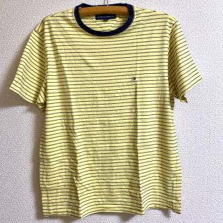 トミーヒルフィガー(TOMMY HILFIGER)のTOMMY HILFIGER イエローボーダー Tシャツ Lサイズ(Tシャツ/カットソー(半袖/袖なし))