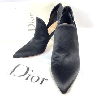 クリスチャンディオール(Christian Dior)の【美品】ディオール サテン地 パンプス ブーティー 36ハーフ D(ブーティ)