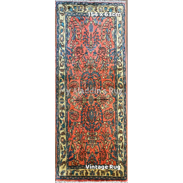ヴィンテージ アメリカン サルーク ペルシャ絨毯 154×63cm
