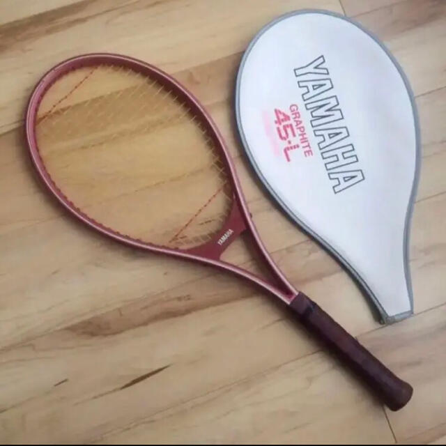 ヤマハ テニスラケット ケース付き 硬式 ピンク 昭和レトロ 金色 本革製 | フリマアプリ ラクマ