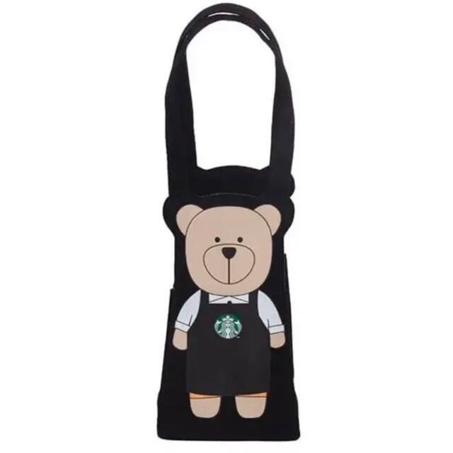 Starbucks Coffee(スターバックスコーヒー)の台湾限定 スターバックス ベアリスタ ドリンクバック ブラック　黒 レディースのバッグ(ハンドバッグ)の商品写真