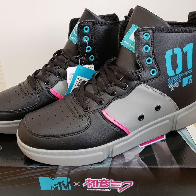 新品28cm MTV×初音ミクコラボ限定スニーカー ブラック メンズの靴/シューズ(スニーカー)の商品写真