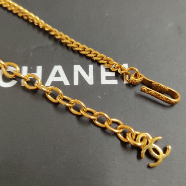 CHANEL ネックレス ヴィンテージ カメリア ココマーク 琥珀 鼈甲風