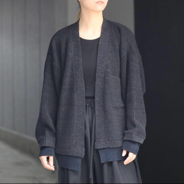 yoke 5G Connecting Rib Cardigan 2 M navy