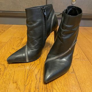 サンローラン(Saint Laurent)のSAINT LAURENT PARIS - レザー ジップ アンクル ブーツ(ブーツ)