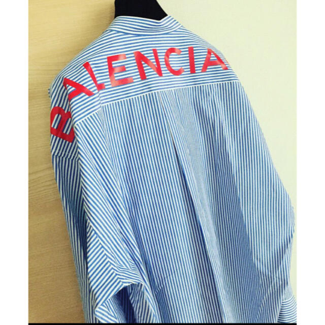 【正規品】バレンシアガ　ストライプ　ボウタイシャツ　34 美品