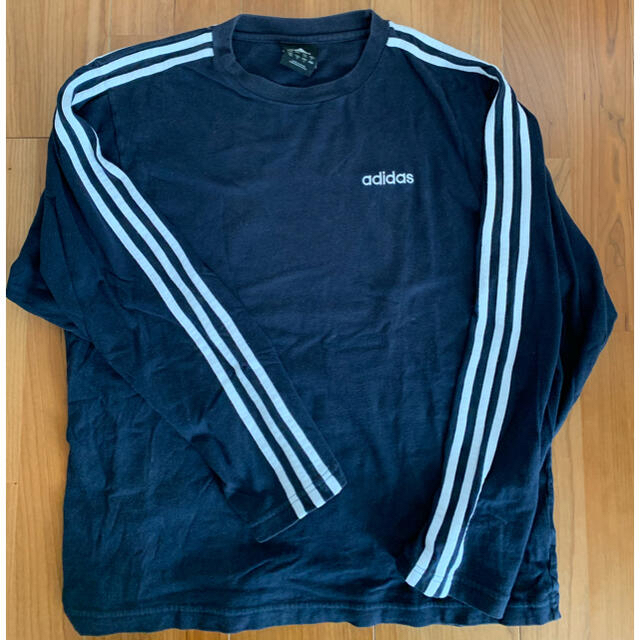 adidas(アディダス)のアディダス　トレーナーロンティ紺　Lサイズ メンズのトップス(Tシャツ/カットソー(七分/長袖))の商品写真