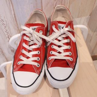 コンバース(CONVERSE)のCONVERSE ALLSTAR　レッド　赤24.5cm 　ホームクリーニング済(スニーカー)