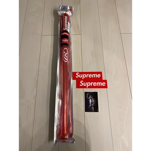 Supreme Rawlings Wood Baseball Bat redバッド