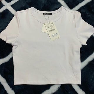ザラ(ZARA)のZARA クロップドTシャツ M ホワイト(Tシャツ(半袖/袖なし))