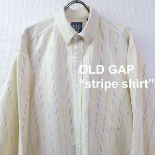 ギャップ(GAP)の90s USA古着　OLD GAP ギャップ　ストライプBDシャツ　イエロー　M(シャツ)