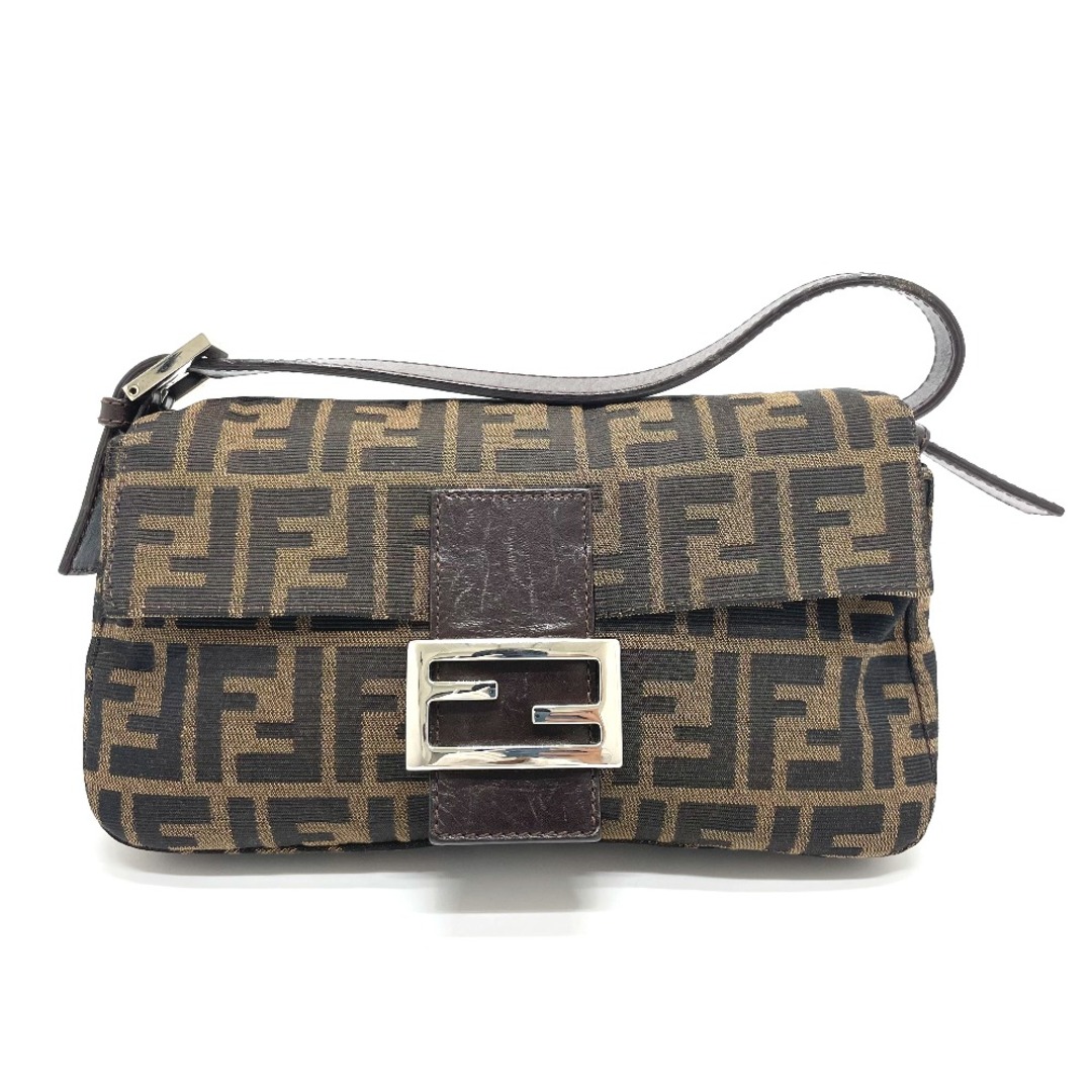 フェンディ FENDI マンマバケット 2321.26424 FFロゴ ズッカ柄  カバン フラップ 肩掛け ショルダーバッグ キャンバス/レザー ブラウン系レディース