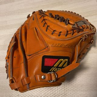 ミズノ(MIZUNO)の希少品！ 旧ミズノ キャッチャー ミット 捕手 オレンジ ワールドウィン 野球(グローブ)