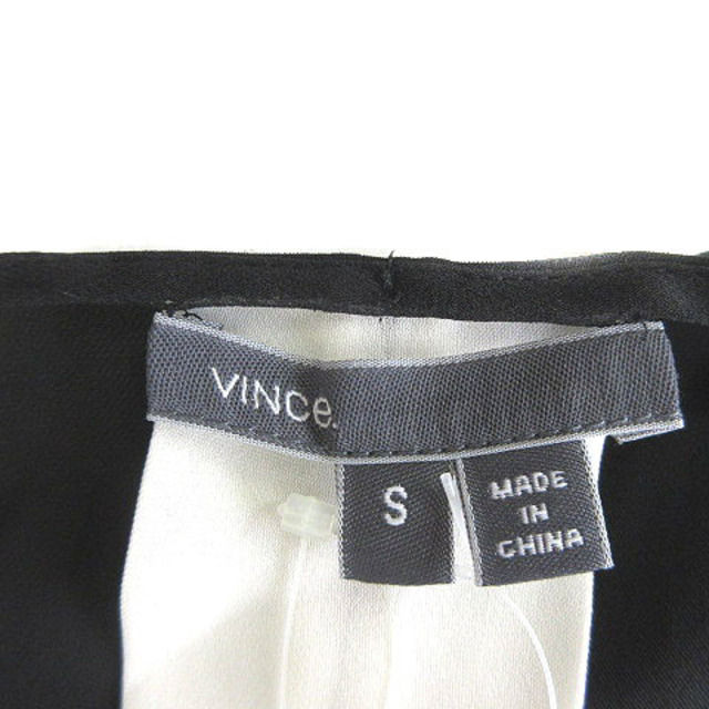 ヴィンス VINCE ブラウス ノースリーブ カットソー シルク タック Vネッ