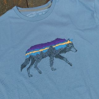 パタゴニア(patagonia)の新作！Patagonia ウルフTee ブルー XL★公式完売(Tシャツ/カットソー(半袖/袖なし))