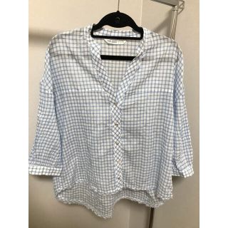 ザラ(ZARA)のZARA BASIC 7分丈チェックシャツ M⭐︎(シャツ/ブラウス(長袖/七分))