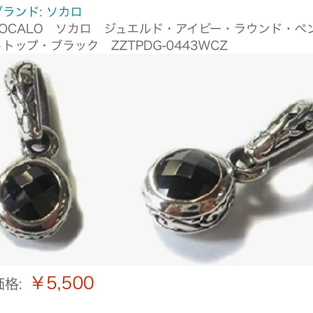 ZOCALO(ソカロ)のソカロ　ジュエルドアイビーラウンドペンダントトップ メンズのアクセサリー(ネックレス)の商品写真