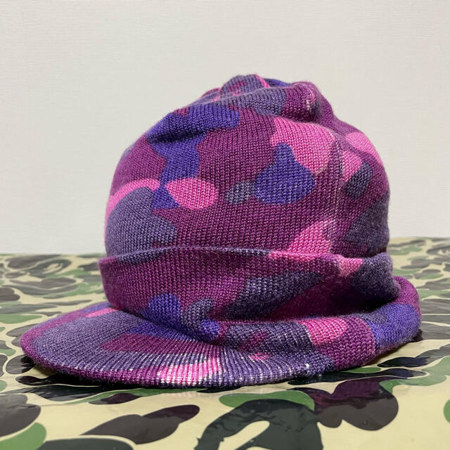 A Bathing Ape Purple Camo ニットキャップ NIGO期