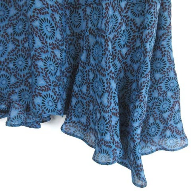 DEREK LAM(デレクラム)のデレクラム DEREK LAM スカート ミニ シルク 総柄 イレギュラーヘム レディースのスカート(ミニスカート)の商品写真