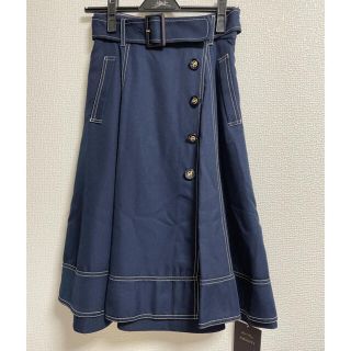 ジャスグリッティー(JUSGLITTY)の新品♡JUSGLITTY ストライプリバーシブルフレアスカート(ひざ丈スカート)