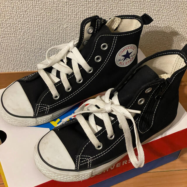 CONVERSE(コンバース)のコンバース✴︎ハイカットスニーカー✴︎ブラック✴︎19㌢ キッズ/ベビー/マタニティのキッズ靴/シューズ(15cm~)(スニーカー)の商品写真