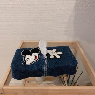 デニム×ミッキー　ティッシュカバー　ハンドメイド(ティッシュボックス)