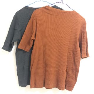 ユニクロ(UNIQLO)のリブTシャツ　２枚セット(Tシャツ(半袖/袖なし))