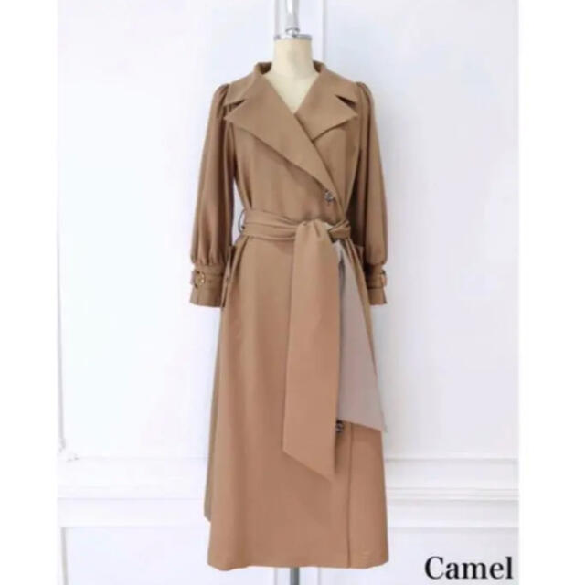 Her lip to  belted dress trench coat