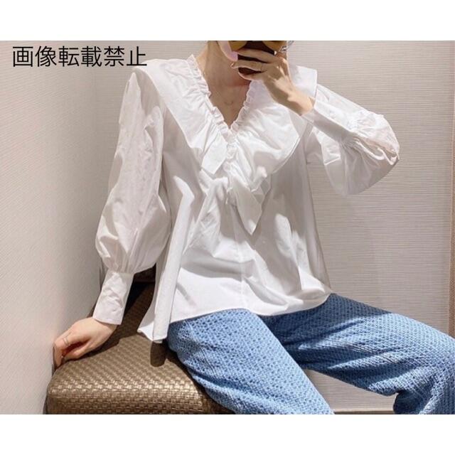 ZARA(ザラ)の🌼春新作💐3728◆white フリル シャツ ブラウス レディースのトップス(シャツ/ブラウス(長袖/七分))の商品写真