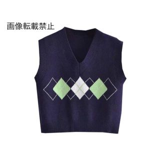 ザラ(ZARA)の🌼春新作💐3729◆2color アーガイル柄 ニット ベスト(ニット/セーター)