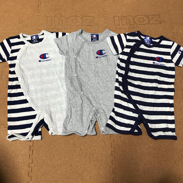 Champion(チャンピオン)のチャンピオン カバーオール３枚セット ショートオール 60-70 男の子 キッズ/ベビー/マタニティのベビー服(~85cm)(カバーオール)の商品写真