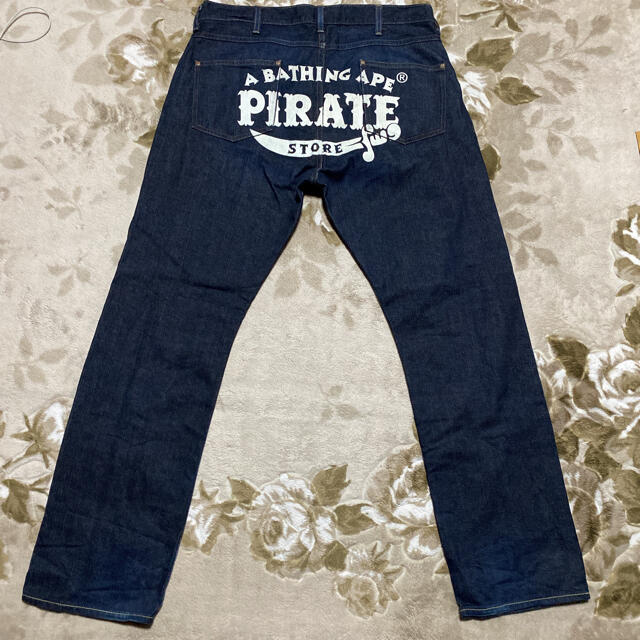 APE BAPE PIRATE STORE 限定　パイレーツ　デニム　パンツ　L